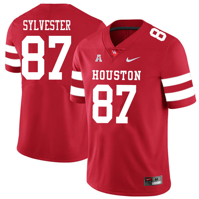 Men #87 Trevonte Sylvester Houston Cougars College Football Jerseys Sale-Red - Click Image to Close